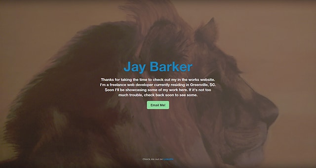 JayBarker.me Landing Page Portfolio Image